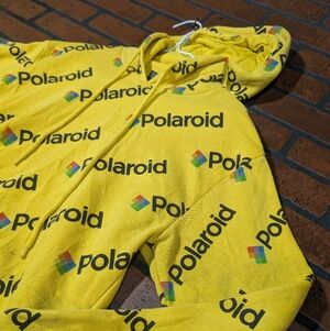 Polaroid Men's S Authentic Worn-In All Over Print‎ Hoodie Sweatshirt
